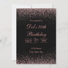 Invitación para cumpleaños 70 - Confeti Brillante 