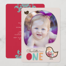 Invitación para Cumpleaños de 1er año de Niña Cand