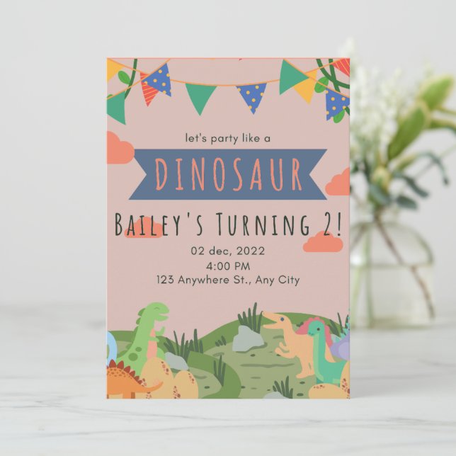 invitación para cumpleaños de niños, niños (Anverso de pie)