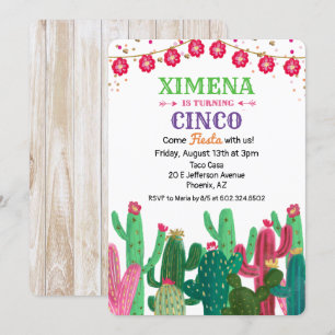 INVITACIÓN PARA CUMPLEAÑOS FIESTA DEL CACTUS PARA