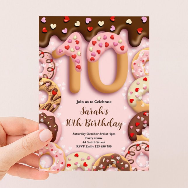 Invitación para cumpleaños número 10 de niñas (Subido por el creador)