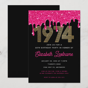 Invitación para Cumpleaños número 50 con Brillo Ro