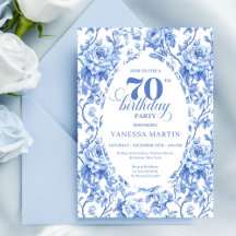 Invitación para Cumpleaños número 70 con Estampado