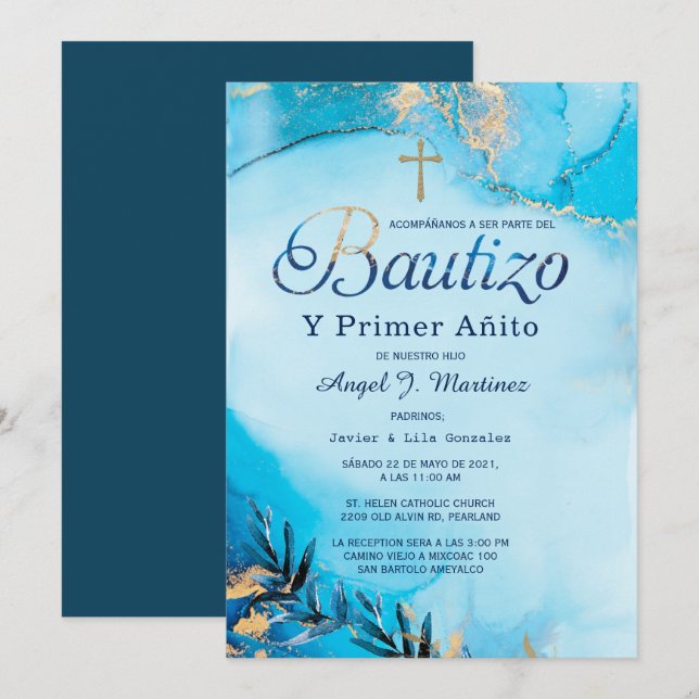 Invitación para Cumpleaños y Bautizo (Anverso / Reverso)