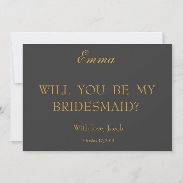 Invitación para Dama de Honor (Anverso)