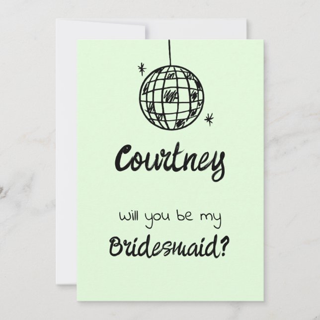 Invitación para Dama de Honor con Caligrafía de Pa (Anverso)