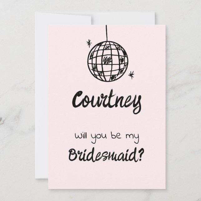 Invitación para Dama de Honor con Caligrafía de Pa (Anverso)
