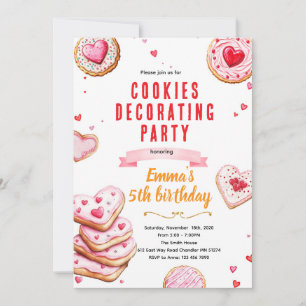 invitación para decorar galletas del día de San Va