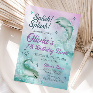 Invitación para delfines, invitación para el cumpl