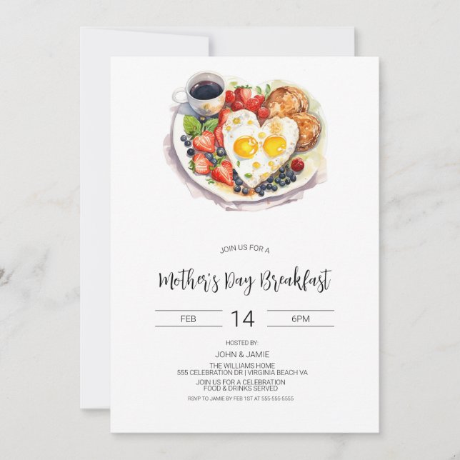 Invitación para desayunar por el Día de la Madre, 