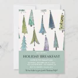 Invitación para Desayuno de Navidad Árboles Lindos