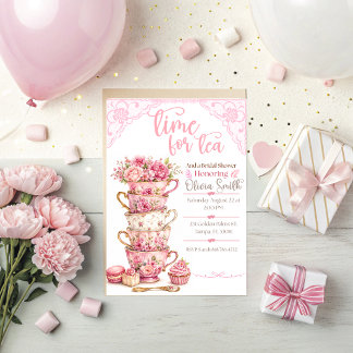 Invitación para Desayuno de Novia Hora del Té