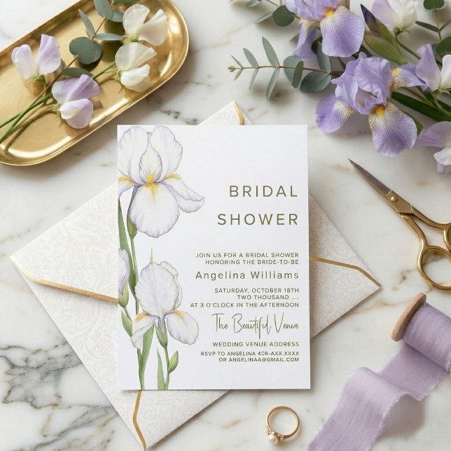 Invitación para Desayuno de Novia "Iris delicados" (Subido por el creador)