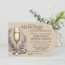 Invitación para Desayuno Nupcial con Mimosas y Mat