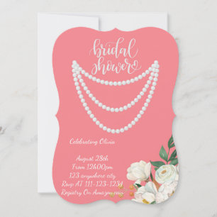 invitación para despedida de soltera con perlas en