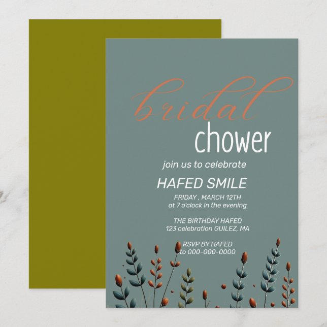 Invitación para Despedida de Soltera con Primavera (Anverso / Reverso)