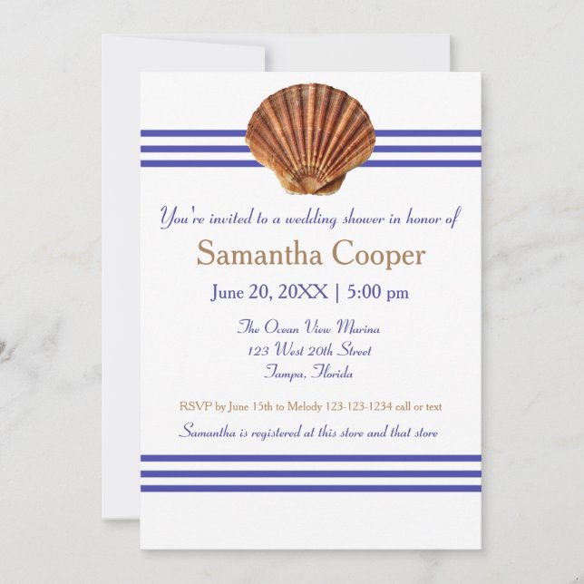 Invitación para Despedida de Soltera - Concha Náut (Anverso)