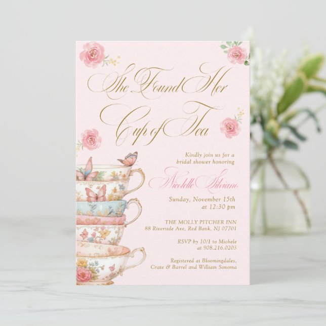 Invitación para Despedida de Soltera 'Ella Encontr (Anverso de pie)