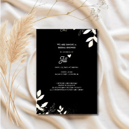 Invitación para Despedida de Soltera Floral Negra