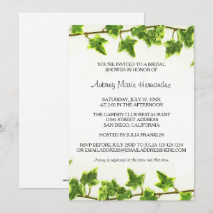 Invitación para Despedida de Soltera - Hiedra Verd