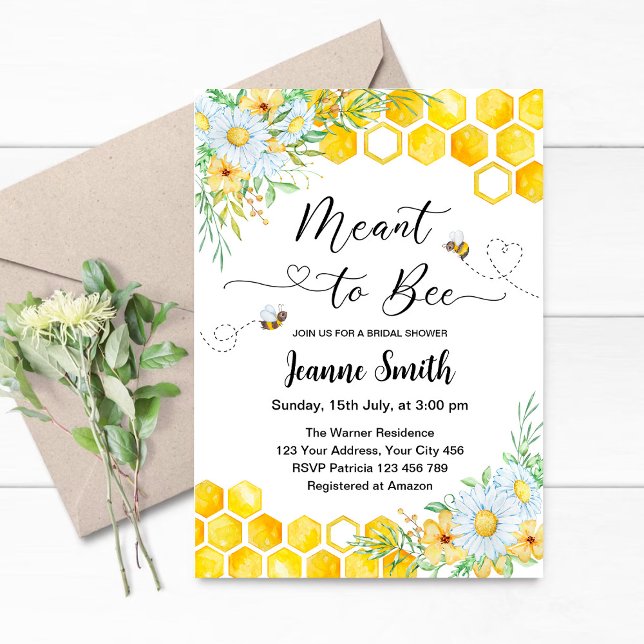 invitación para despedida de soltera Meant to bee (Subido por el creador)