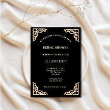 Invitación para Despedida de Soltera Negra Arte De
