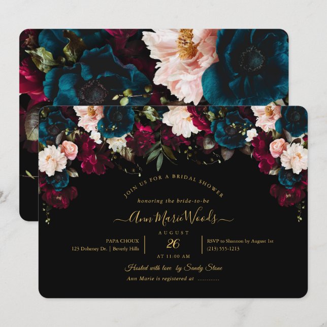 Invitación para despedida de soltera PixDezines Bl (Anverso / Reverso)