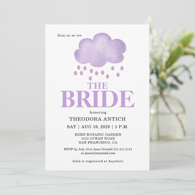 Invitación para Despedida de Soltera Shower the Br (Anverso de pie)