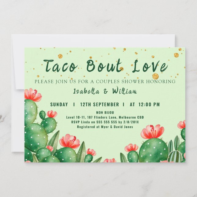 Invitación para Despedida de Soltera Taco Fiesta C (Anverso)