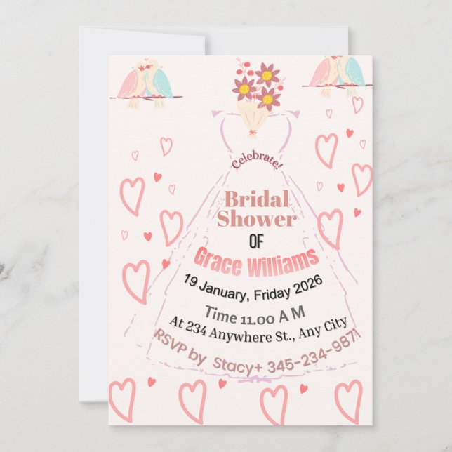 Invitación para Despedida de Soltera – Tipografía  (Anverso)