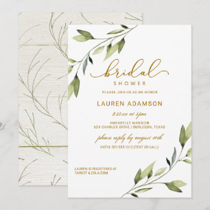 Invitación para Despedida de Soltera - Verde Elega