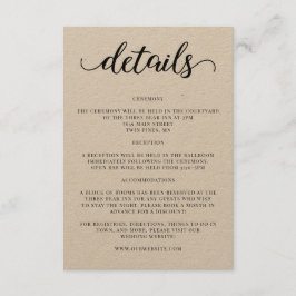 Invitación para detalles de Boda de guiones Insert