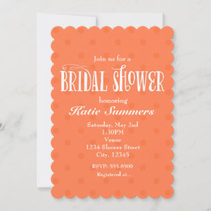 Invitación para DUCHA DE NOVIA con lunares corales