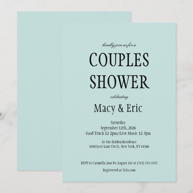 Invitación para ducha de parejas (Anverso / Reverso)