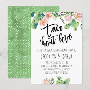 Invitación para Ducha de Parejas Cactus Taco 'bout