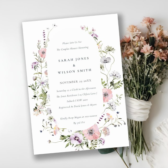 Invitación para ducha de parejas de flor silvestre (Subido por el creador)