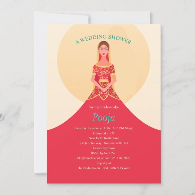 Invitación para Ducha India (Anverso)
