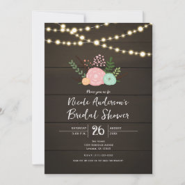 Invitación para DUCHA NUPCIAL de Madera Oscura y F
