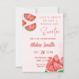 Invitación para ducha temática de sandía rosa