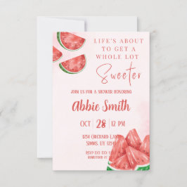 Invitación para ducha temática de sandía rosa