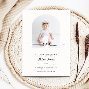 Invitación para el 1er cumpleaños con foto