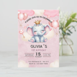 Invitación para el 1er cumpleaños de la princesa e