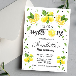 Invitación para el 1er Cumpleaños de Lemon Tarje