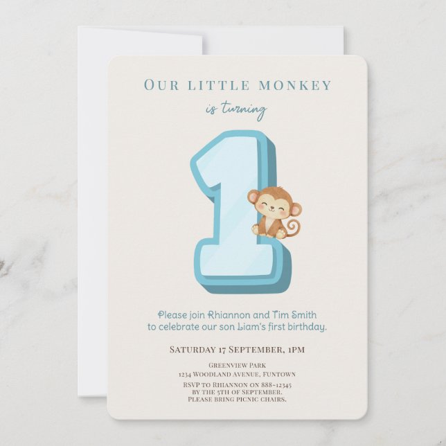 Invitación para el 1er cumpleaños de nuestro peque (Anverso)
