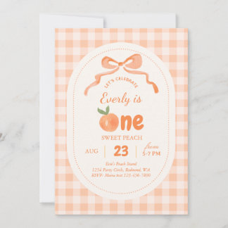 Invitación para el 1er cumpleaños de Sweet Peach