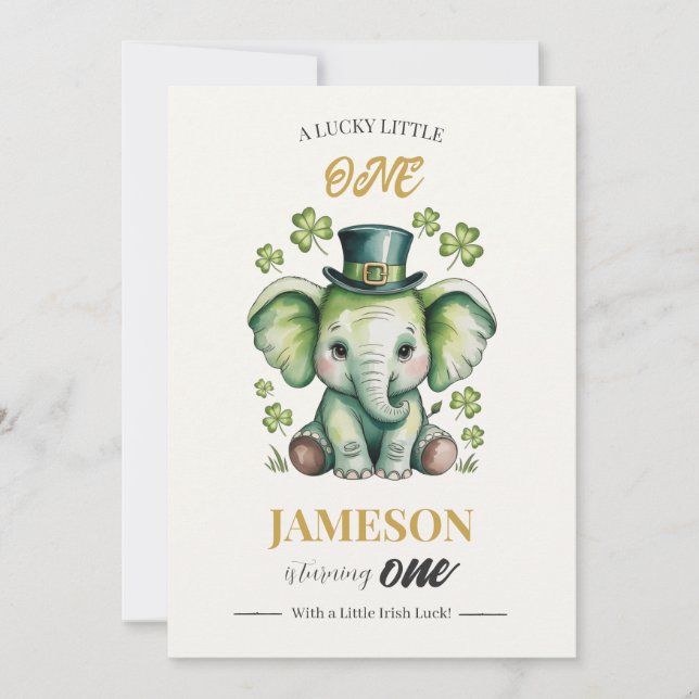 Invitación para el 1er cumpleaños | Día de San Pat (Anverso)