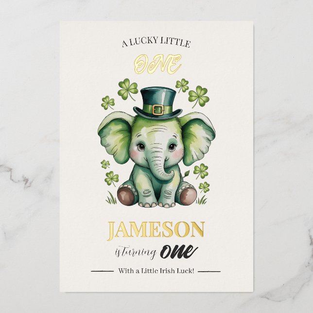 Invitación para el 1er cumpleaños | Tarjeta de San (Anverso)