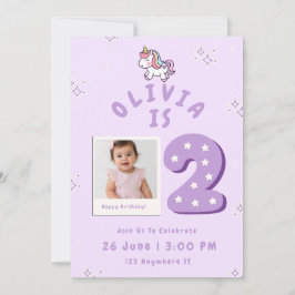 Invitación para el 2º cumpleaños de una niña