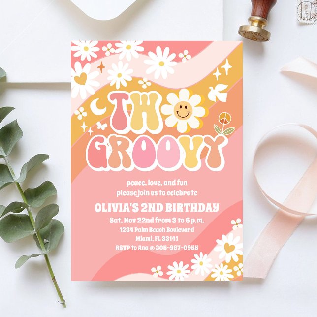 Invitación para el 2do Cumpleaños de Dos Groovy (Subido por el creador)