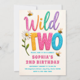 Invitación para el 2do cumpleaños de niña con tema